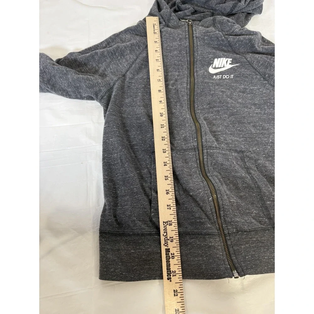 Nike YOUTH Full Zip Cotton Blend Hoodie, Heather Dark Grey, Size XL Extra Large‎